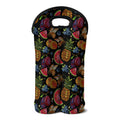 Embroidery Tropical Pattern Print Double Neoprene Wine Tote