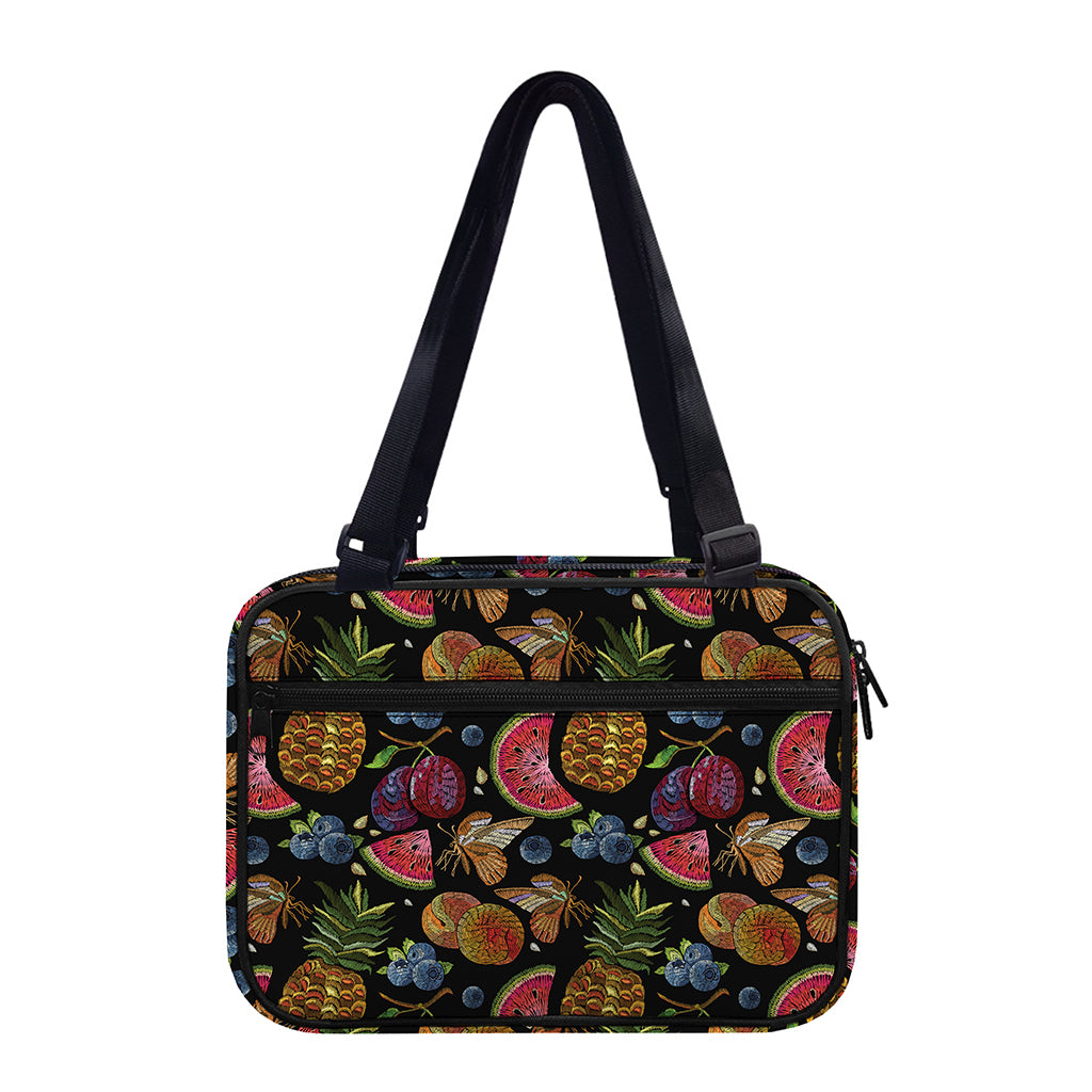 Embroidery Tropical Pattern Print Double Strap Bible Bag