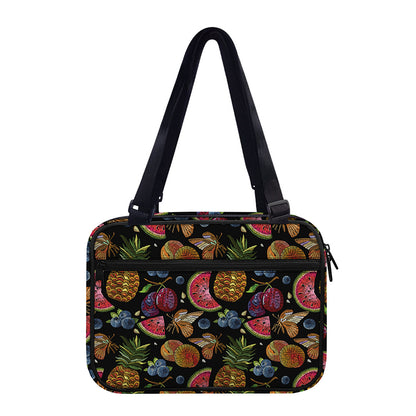 Embroidery Tropical Pattern Print Double Strap Bible Bag