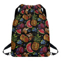 Embroidery Tropical Pattern Print Drawstring Backpack