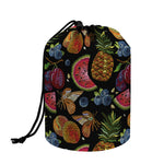 Embroidery Tropical Pattern Print Drawstring Makeup Bag
