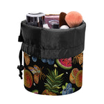Embroidery Tropical Pattern Print Drawstring Makeup Bag