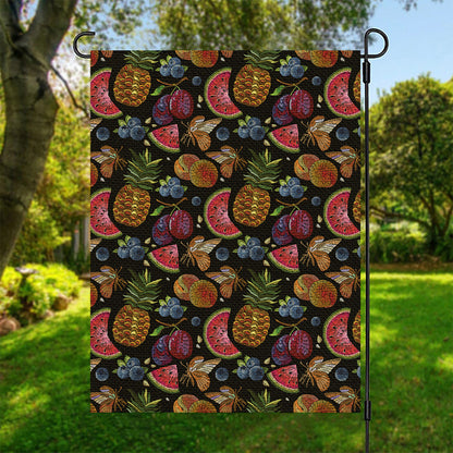 Embroidery Tropical Pattern Print Garden Flag