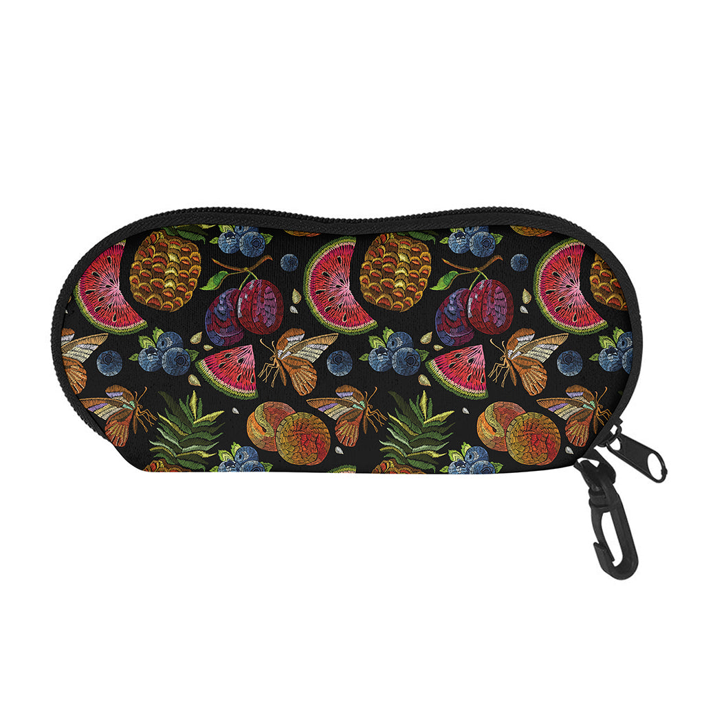 Embroidery Tropical Pattern Print Glasses Case