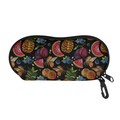 Embroidery Tropical Pattern Print Glasses Case