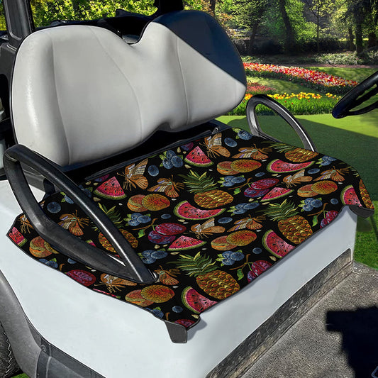 Embroidery Tropical Pattern Print Golf Cart Seat Cover