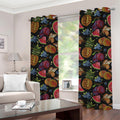 Embroidery Tropical Pattern Print Grommet Curtains