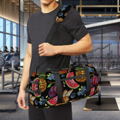 Embroidery Tropical Pattern Print Gym Bag