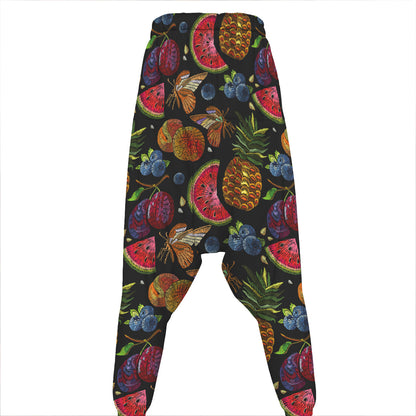 Embroidery Tropical Pattern Print Hammer Pants