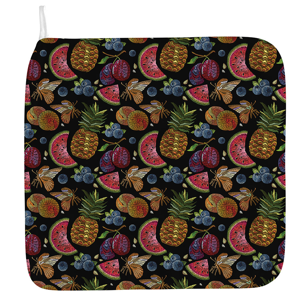 Embroidery Tropical Pattern Print Hand Towel