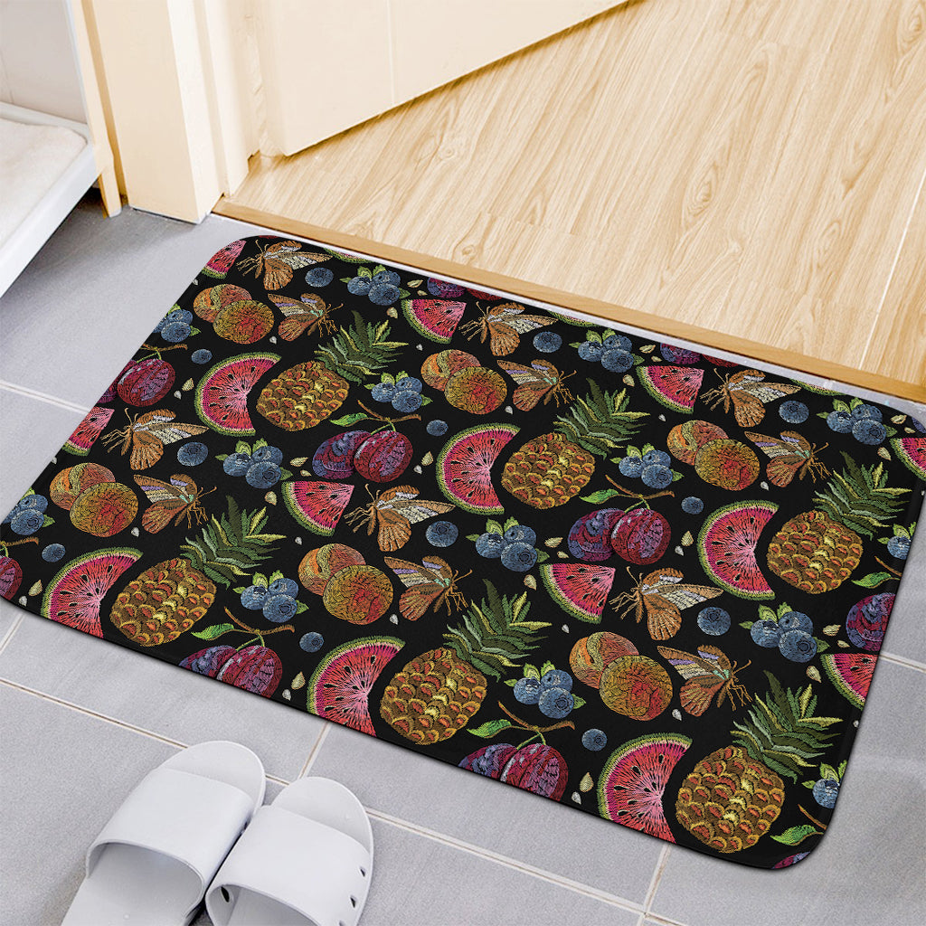 Embroidery Tropical Pattern Print Indoor Door Mat
