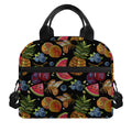 Embroidery Tropical Pattern Print Insulated Lunch Bag