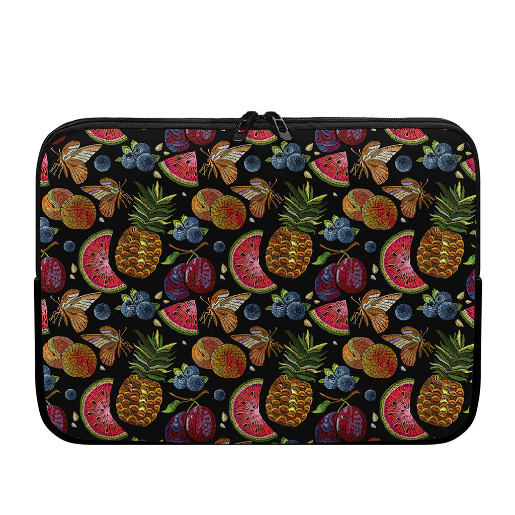 Embroidery Tropical Pattern Print Laptop Sleeve