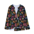 Embroidery Tropical Pattern Print Long Sleeve Short Coat