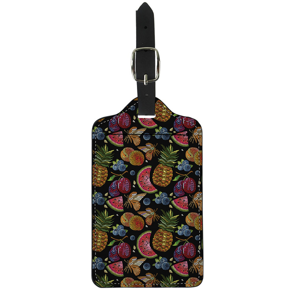 Embroidery Tropical Pattern Print Luggage Tag