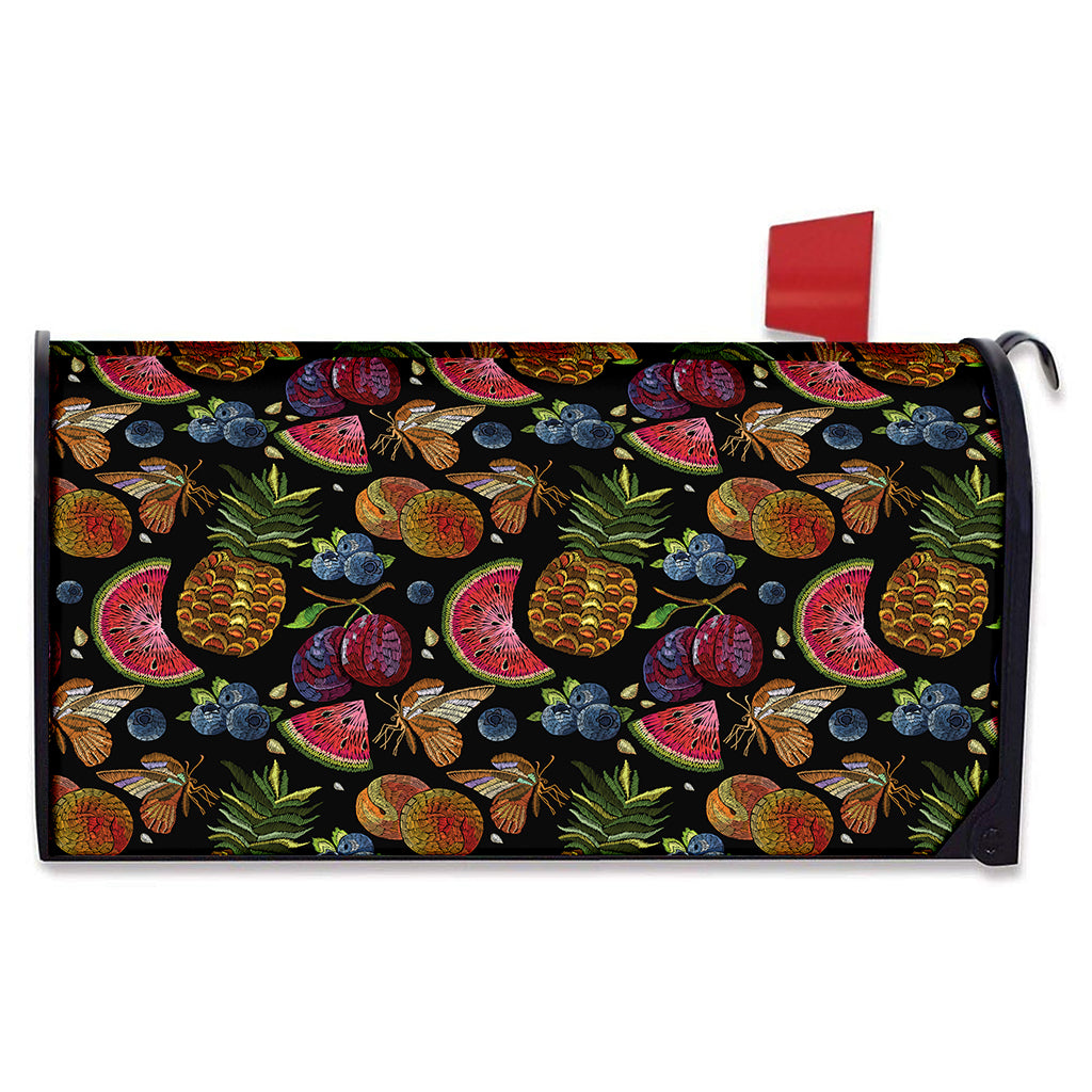 Embroidery Tropical Pattern Print Mailbox Cover