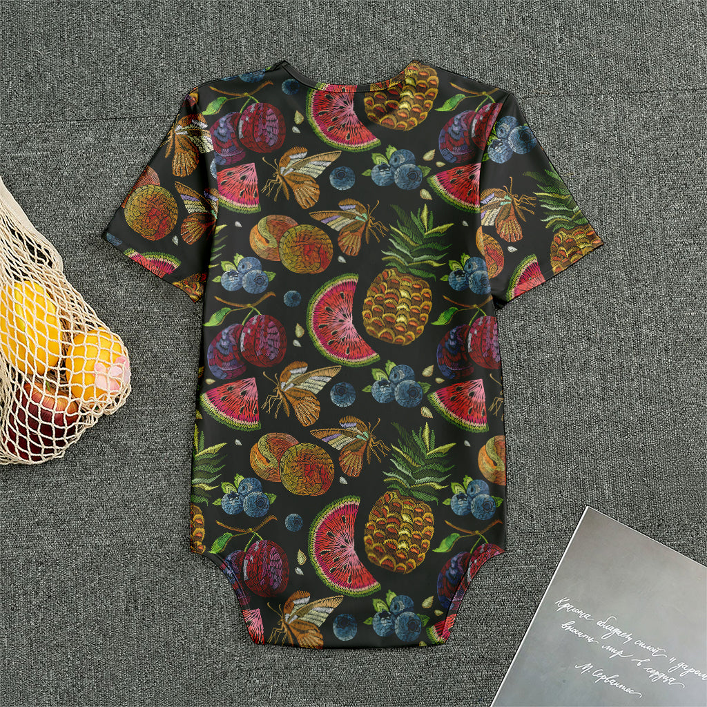 Embroidery Tropical Pattern Print Men's Bodysuit