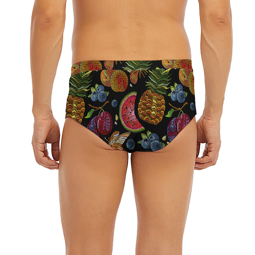 Embroidery Tropical Pattern Print Men's Briefs