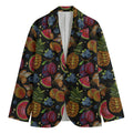 Embroidery Tropical Pattern Print Men's Cotton Blazer