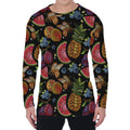 Embroidery Tropical Pattern Print Men's Long Sleeve T-Shirt