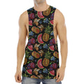 Embroidery Tropical Pattern Print Men's Muscle Tank Top