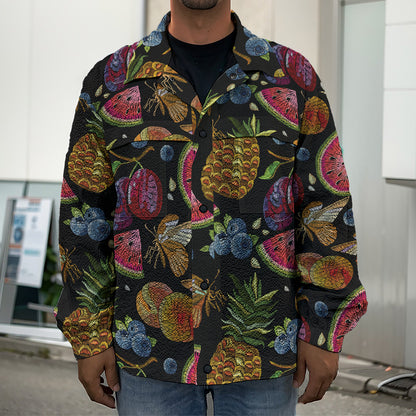 Embroidery Tropical Pattern Print Men's Shirt Jacket