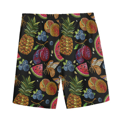 Embroidery Tropical Pattern Print Men's Sports Shorts