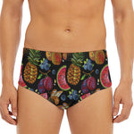 Embroidery Tropical Pattern Print Men's Triangle Swim Briefs