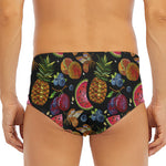 Embroidery Tropical Pattern Print Men's Triangle Swim Briefs