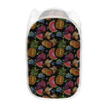 Embroidery Tropical Pattern Print Mesh Laundry Hamper