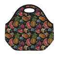 Embroidery Tropical Pattern Print Neoprene Lunch Bag