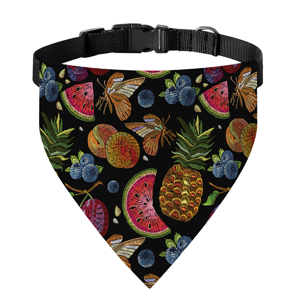 Embroidery Tropical Pattern Print Over The Collar Dog Bandana