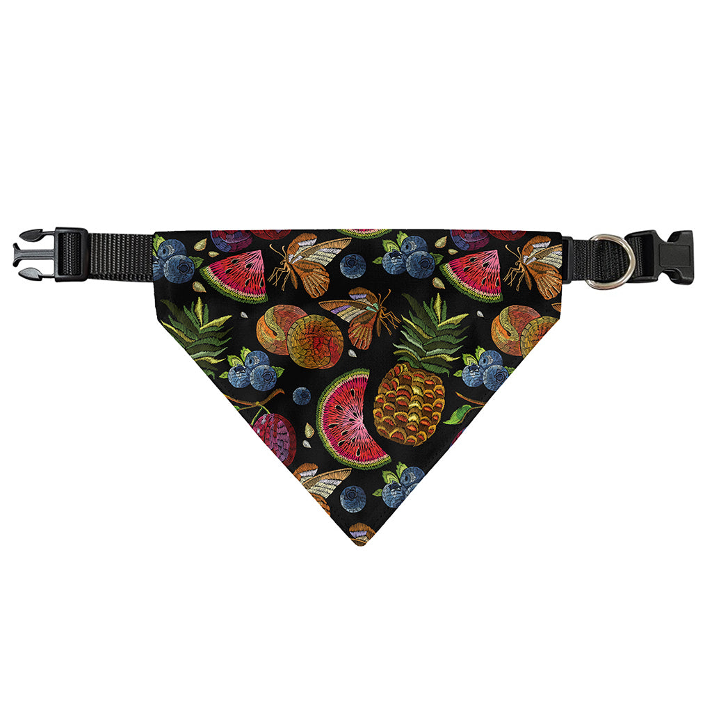 Embroidery Tropical Pattern Print Over The Collar Dog Bandana