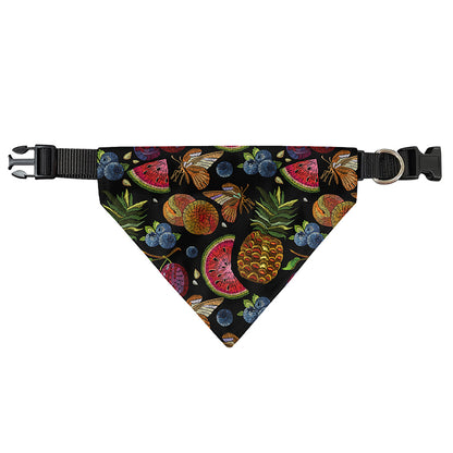 Embroidery Tropical Pattern Print Over The Collar Dog Bandana
