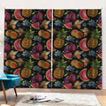 Embroidery Tropical Pattern Print Pencil Pleat Curtains