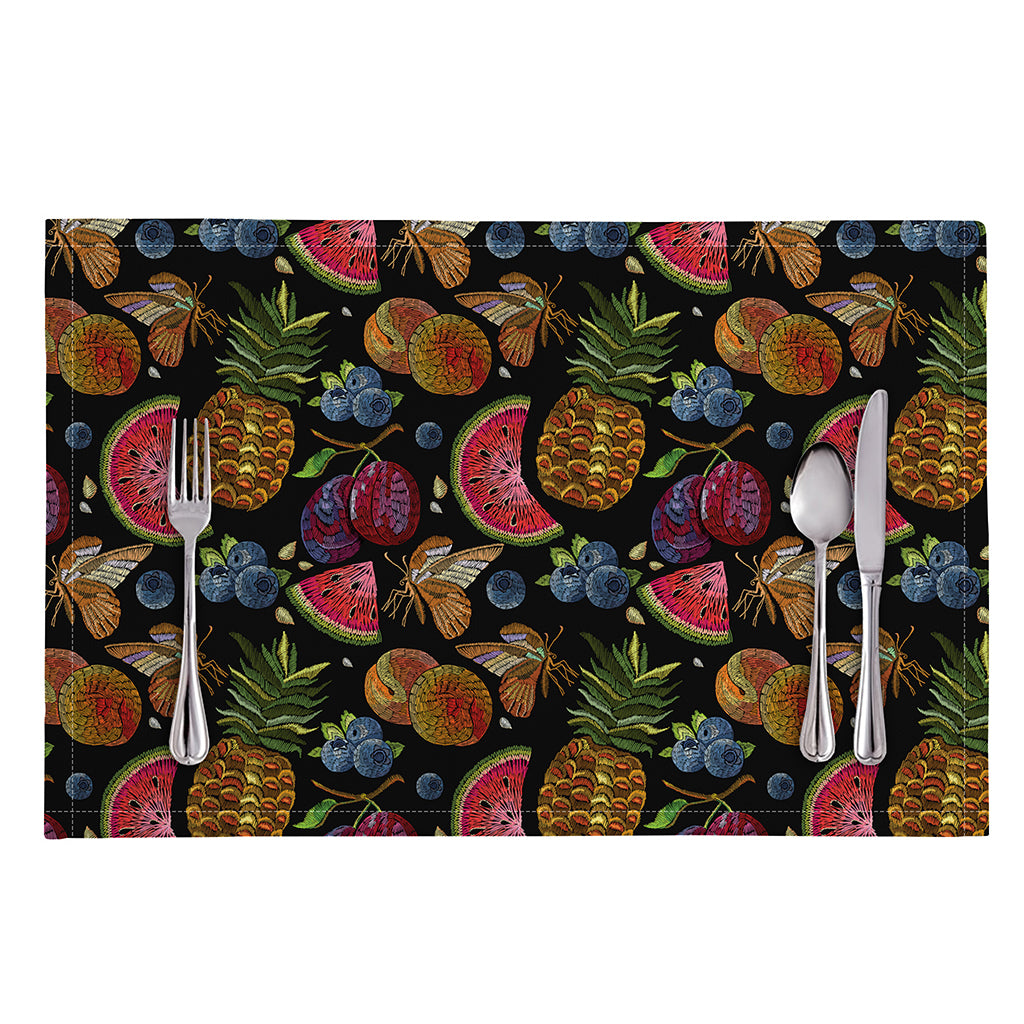 Embroidery Tropical Pattern Print Placemat