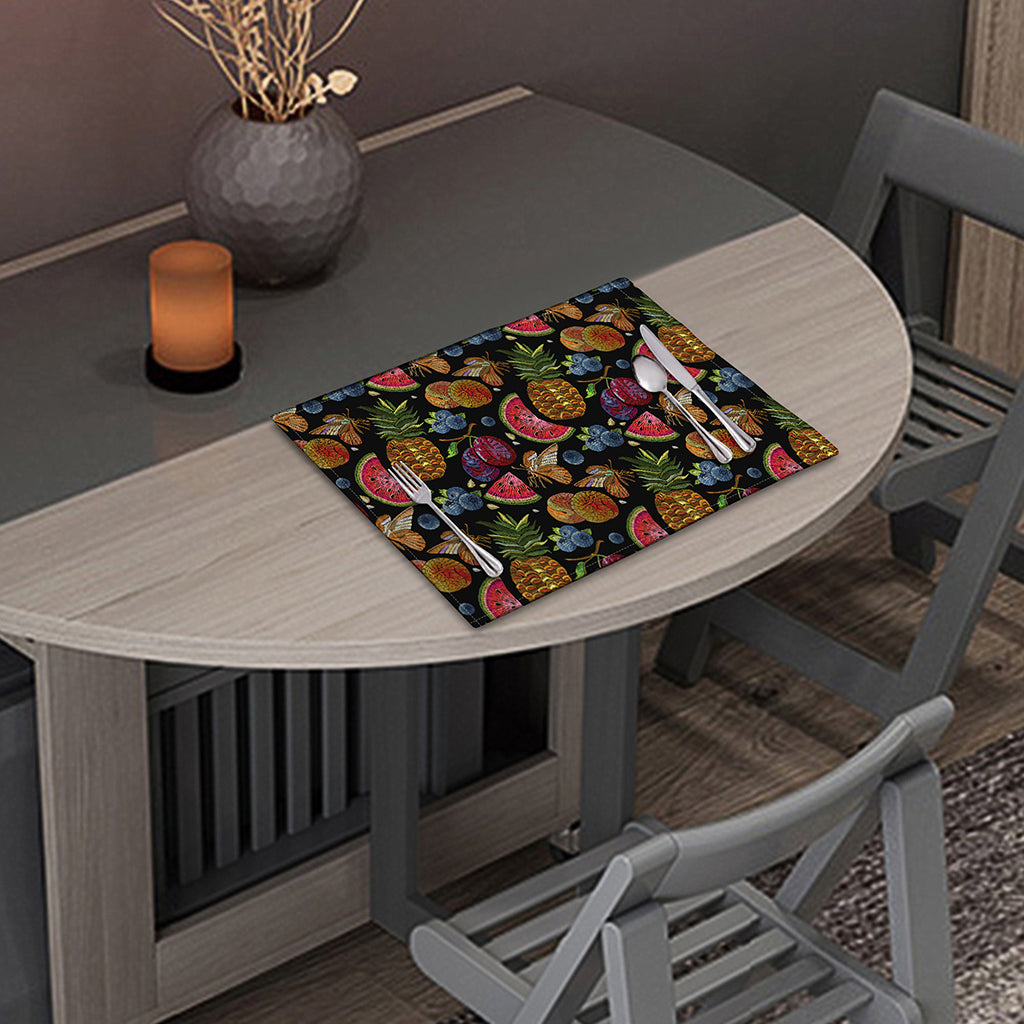 Embroidery Tropical Pattern Print Placemat