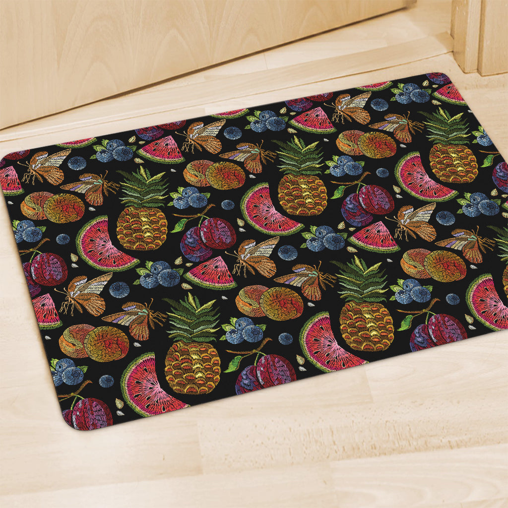 Embroidery Tropical Pattern Print Polyester Doormat
