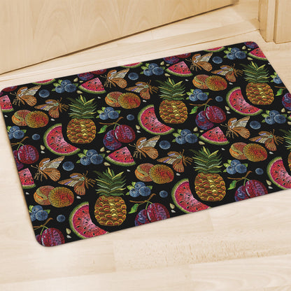 Embroidery Tropical Pattern Print Polyester Doormat