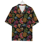 Embroidery Tropical Pattern Print Rayon Hawaiian Shirt