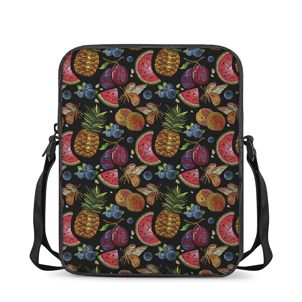 Embroidery Tropical Pattern Print Rectangular Crossbody Bag