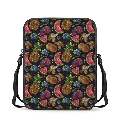 Embroidery Tropical Pattern Print Rectangular Crossbody Bag