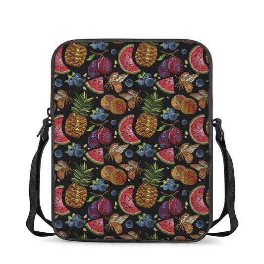 Embroidery Tropical Pattern Print Rectangular Crossbody Bag