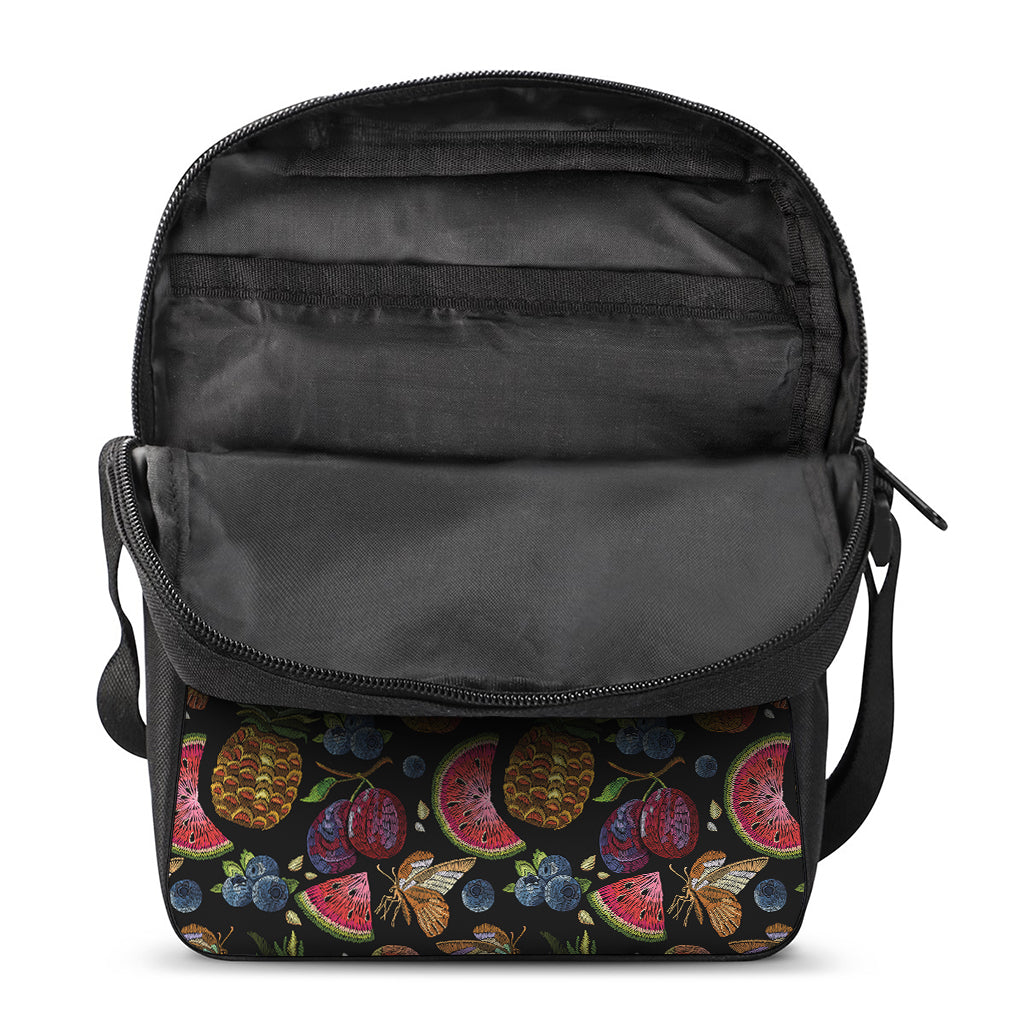 Embroidery Tropical Pattern Print Rectangular Crossbody Bag