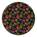 Embroidery Tropical Pattern Print Round Floor Mat