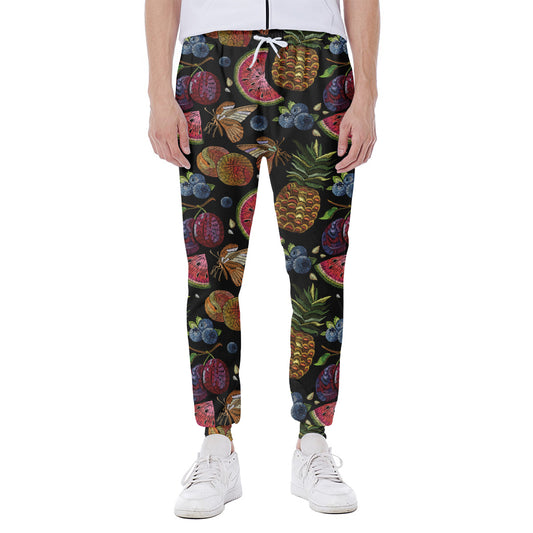 Embroidery Tropical Pattern Print Scuba Joggers