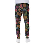 Embroidery Tropical Pattern Print Scuba Joggers
