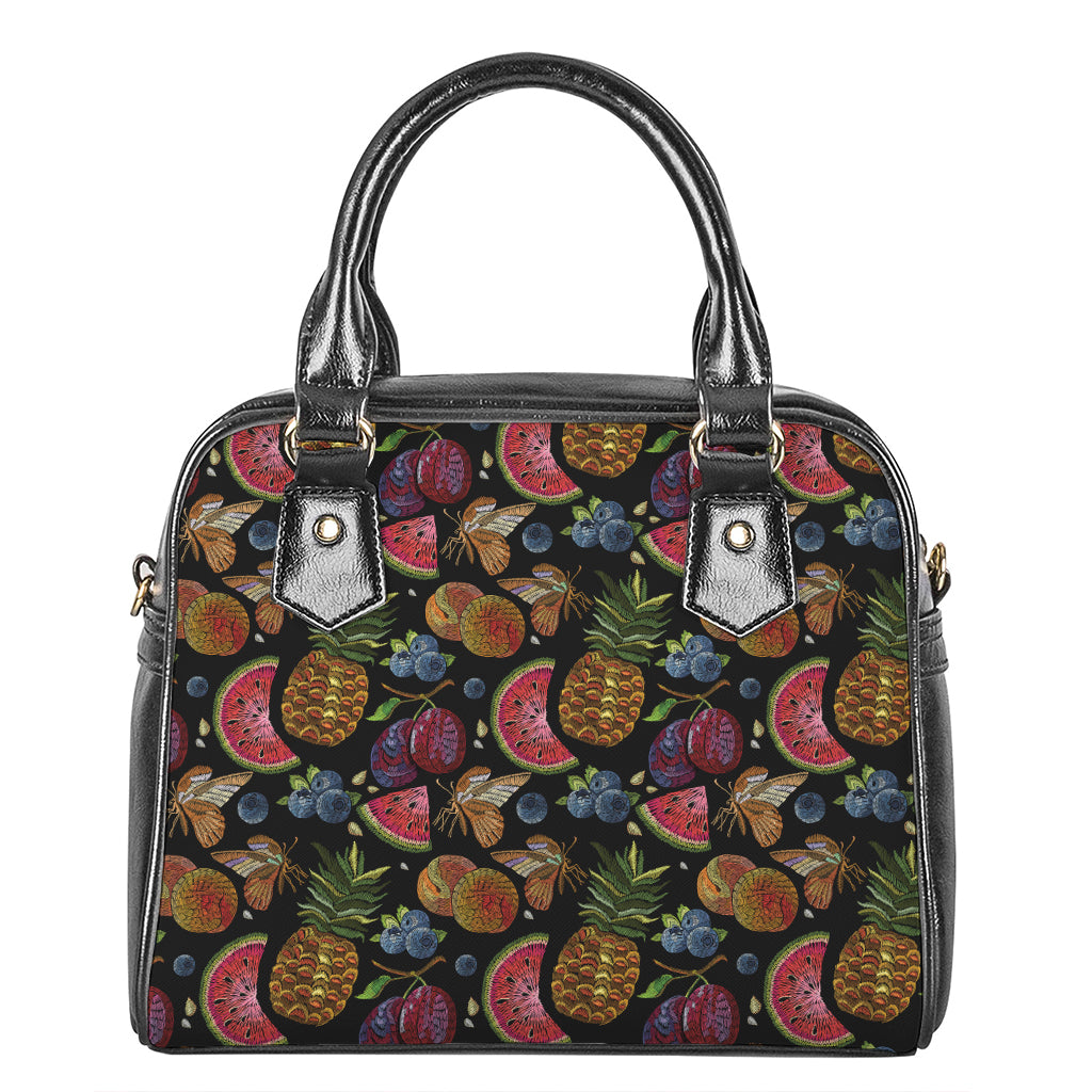 Embroidery Tropical Pattern Print Shoulder Handbag