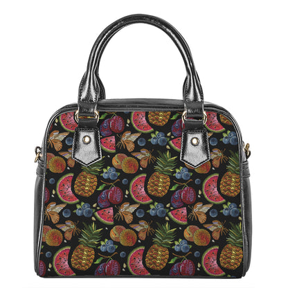 Embroidery Tropical Pattern Print Shoulder Handbag