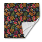 Embroidery Tropical Pattern Print Silk Bandana